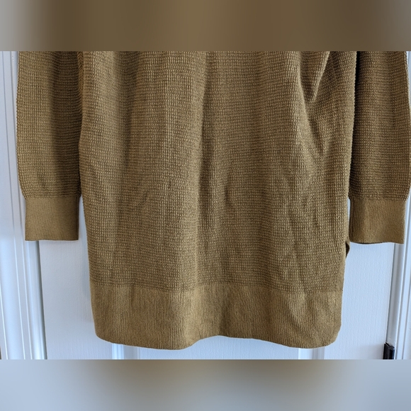 NWT Banana Republic Organic Cotton Hemp Dry Mustard Open Front Knit Cardigan - Picture 11 of 15